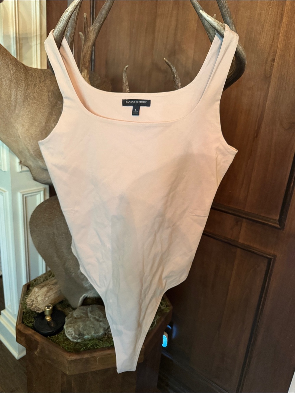 Banana Republic skin tone Sz L Square-Neck Tank Bodysuit